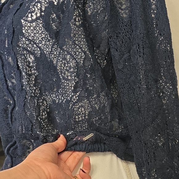 Hollister Navy Lace Blouse - Picture 7 of 10